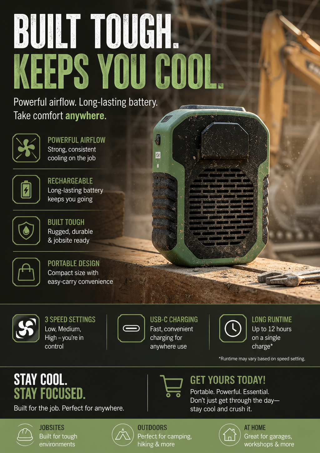 Portable Rechargable Fan