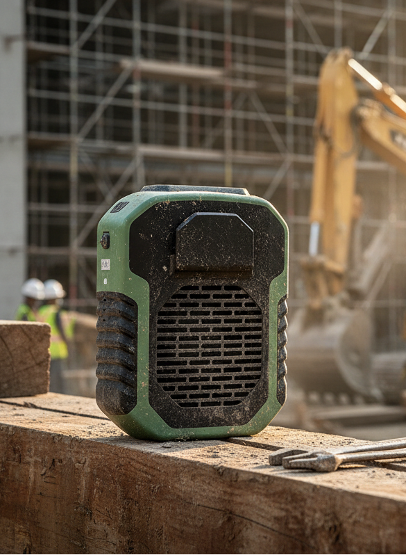 Speaker at Construction Site